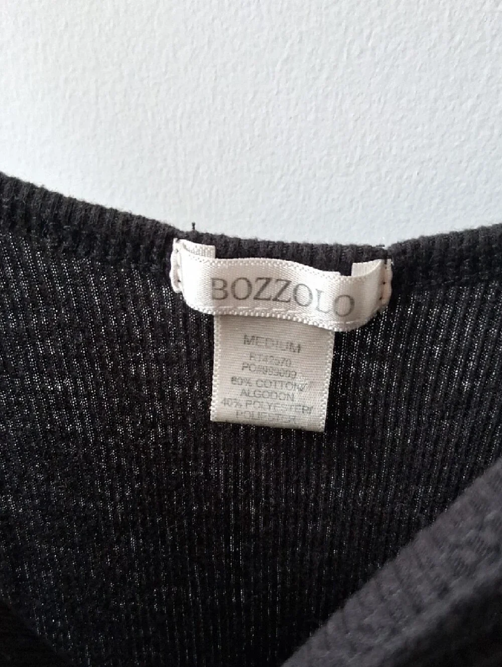 Bozzolo Black Ribbed Metallic-Thread Tank - Picture 3 of 6